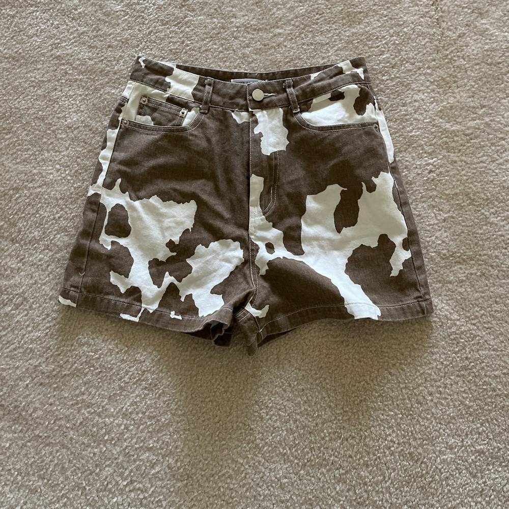 12th Tribe Midland Cow Print Shorts
